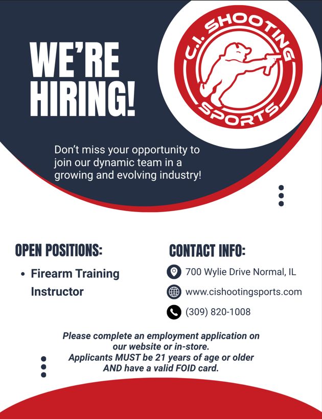 Were Hiring Firearm Training Instructor 10 2026